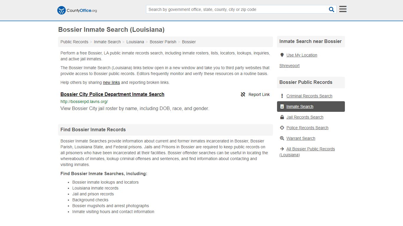 Inmate Search - Bossier, LA (Inmate Rosters & Locators)